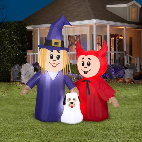 5ft. Airblown® Inflatable Halloween Treater Trio Scene